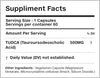 TUDCA 500mg | Tauroursodeoxycholic Acid | 60 Vegan Capsules | Single Ingredient Bile Salt | Non-GMO | Gluten Free | Soy Free | Dairy Free | Clean Label Supplement for Men and Women