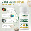 VEYORA Lion's Mane Complex 1000mg | Bacopa + Citicoline | 60 Vegan Capsules