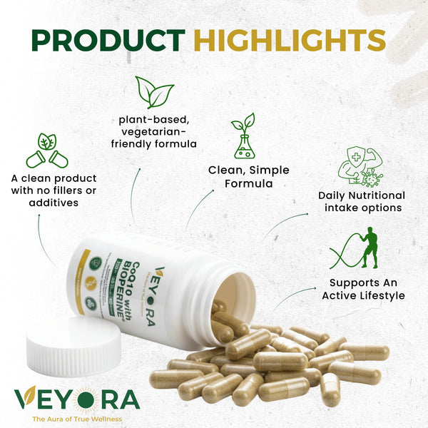 VEYORA CoQ10 with BioPerine® 250mg | 60 Vegan Capsules
