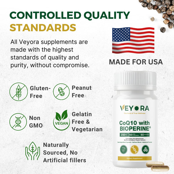 VEYORA CoQ10 with BioPerine® 250mg | 60 Vegan Capsules