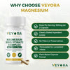 VEYORA Magnesium Bisglycinate Complex Capsules | 120 mg Magnesium per Serving | with KSM-66® Ashwagandha, GABA, L-Theanine & Melatonin | 60 Veg Capsules | Made for USA