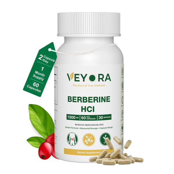 VEYORA Berberine HCl 1000mg | 60 Vegan Capsules