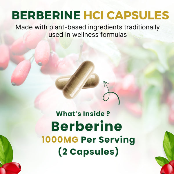 VEYORA Berberine HCl 1000mg | 60 Vegan Capsules