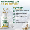 VEYORA Coenzyme Q10 Complex 60 Veg Capsules Premium CoQ10 + PQQ + ALC + Resveratrol & Shilajit Balanced Nutrient Blend for Daily Use