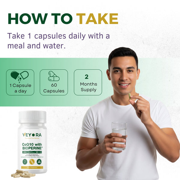 VEYORA CoQ10 with BioPerine® 250mg | 60 Vegan Capsules