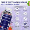 nETiXER Resto Sleep+ Gummies – Melatonin 5mg, Valerian Root 30mg, Chamomile, Lavender | with Vitamin C, E, B1, B2, B3, B5, B6, B12 | 60 Vegan Gummies | Strawberry Flavor | Individually Wrapped