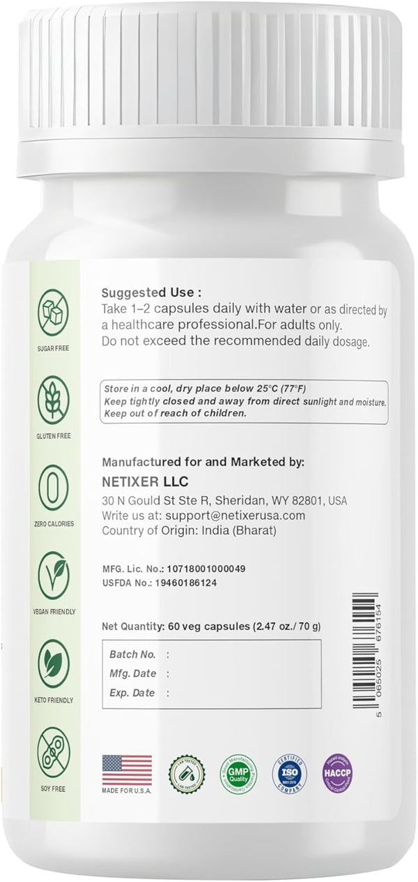 TUDCA 500mg | Tauroursodeoxycholic Acid | 60 Vegan Capsules | Single Ingredient Bile Salt | Non-GMO | Gluten Free | Soy Free | Dairy Free | Clean Label Supplement for Men and Women